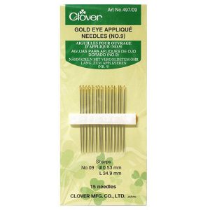 Clover Gold Eye Appliqué Needles no 09 497/09 appliqueernaalden