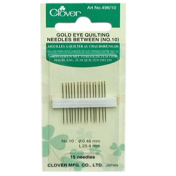 Clover Gold Eye Quilting Needles Between no 10 496/10 Quiltnaalden