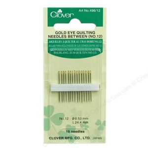 Clover Gold Eye Quilting Needles Between no 12 496/12 Quiltnaalden