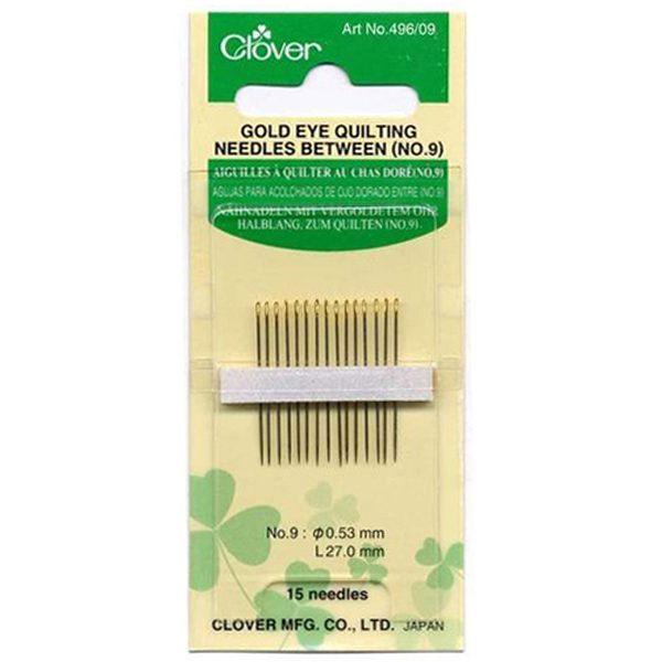 Clover Gold Eye Quilting Needles Between no 9 496/09 Quiltnaalden