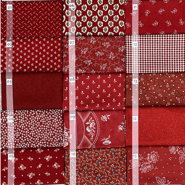 01A Rood serie Quiltstof Patchworkstof