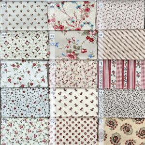 04C Beige Rood serie Quiltstof Patchworkstof