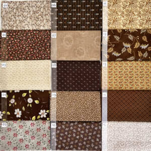 10B Bruin Crème serie Quiltstof Patchworkstof