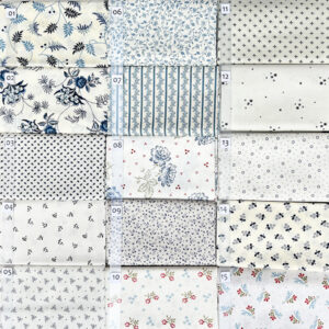 19A Blauw Crème serie Quiltstof Patchworkstof