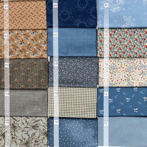 20B Blauw Crème serie Quiltstof Patchworkstof