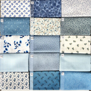 22A Blauw serie Quiltstof Patchworkstof