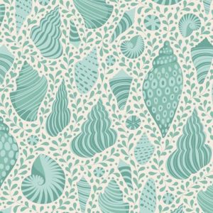 Tilda Cotton Beach Beach Shells Teal 110028