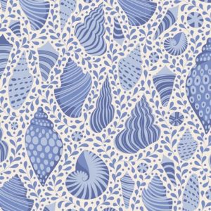 Tilda Cotton Beach Beach Shells Blue 110026