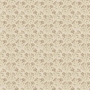 Marcus Fabrics Paula Barnes Blue Dahlia Flower Picking R220133 Tan