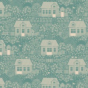 Tilda Hometown Collection 110061 My Neighborhood Teal