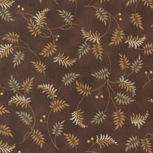 Moda Betsy Chutchian Amelia's Blues Trailing Leaves Landscape Nature Leaf Chocolate 31651 20