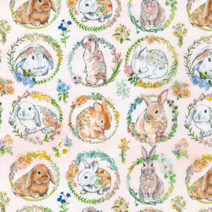 Robert Kaufman Bunny Lane Wishwell Bunnies Wildflower