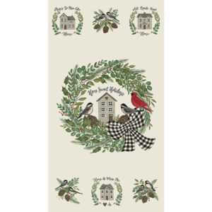 Moda Deb Strain Holidays At Home Snowy White Panel 56079 11