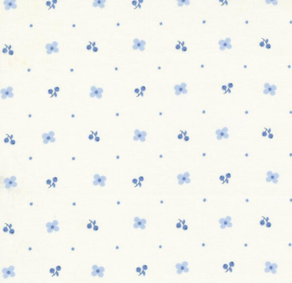 Moda Bunny Hill Designs Blueberry Delight Cream 3034 11 Blueberry Blossoms Ditsy