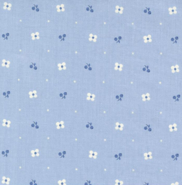 Moda Bunny Hill Designs Blueberry Delight Sky 3034 13 Blueberry Blossoms Ditsy