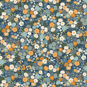 Makower Luxe Mini Floral Navy 2616 B