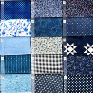 22C Blauw serie Quiltstof Patchworkstof