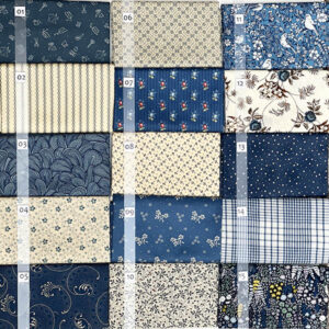 20C Blauw Crème serie Quiltstof Patchworkstof