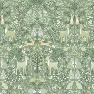 Makower Foxwood Dusk Trail Green 014 G Quiltstof