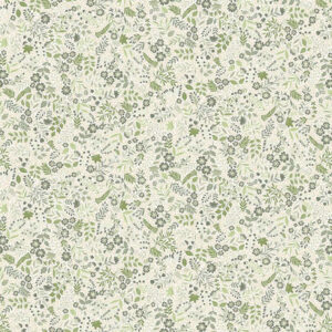 Makower Foxwood Wildflower Green on Cream 017 GQ Quiltstof