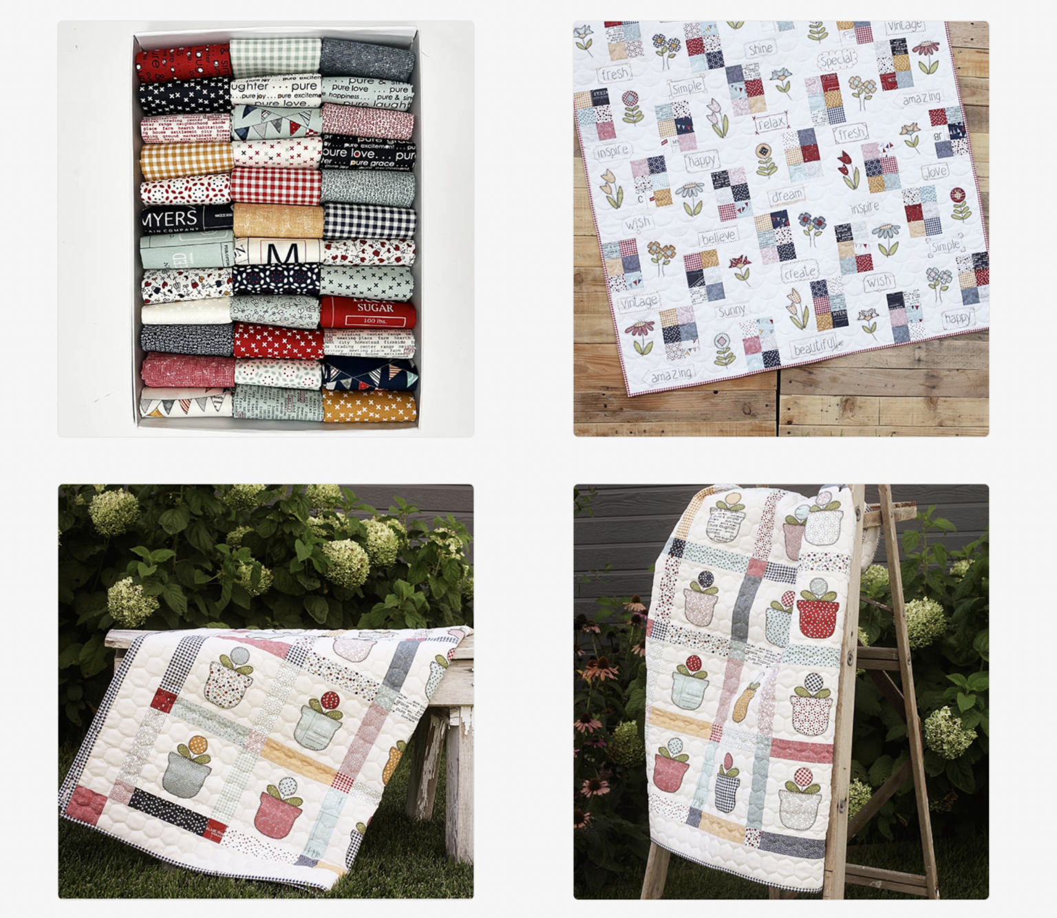 Er is weer een collectiedoos! Deze keer de nieuwste serie 'Vintage van Moda Sweetwater. Er zit 3,40 meter stof in deze doos. Dus samen met een achtergrondstof genoeg om deze leuke quilt te maken! Je vindt de doos in onze webshop bij de stof pakketjes. let op...er is er maar EENTJE: