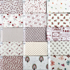 06C Crème Rood serie Quiltstof Patchworkstof