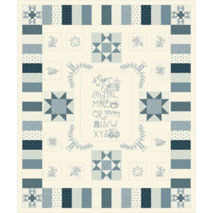 Marcus Fabrics Plumcute Designs Red White and Beautiful R560719P Sampler Panel Blue