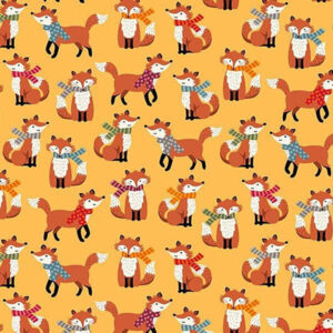 Makower Autumn Days Foxes Yellow 2596 Y 2