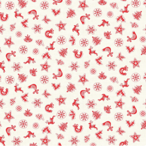 Makower Christmas Fabric Scandi 2023 Scatter Red 2578R