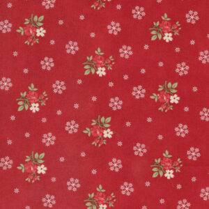 Moda 3 Sisters A Christmas Carol Crimson 44355 13 Floral Flurries Small Floral Snowflakes