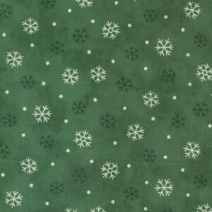 Moda Deb Strain Woodland Winter Pine Green 56097 14 Snowflake Toss Novelty