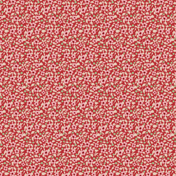 Tilda Fabrics Creating Memories Winter Reds and Greens 130149 Brie Red