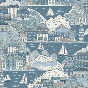 Makower Driftwood Cove Dark  Blue 171 B7 Stof om te Quilten